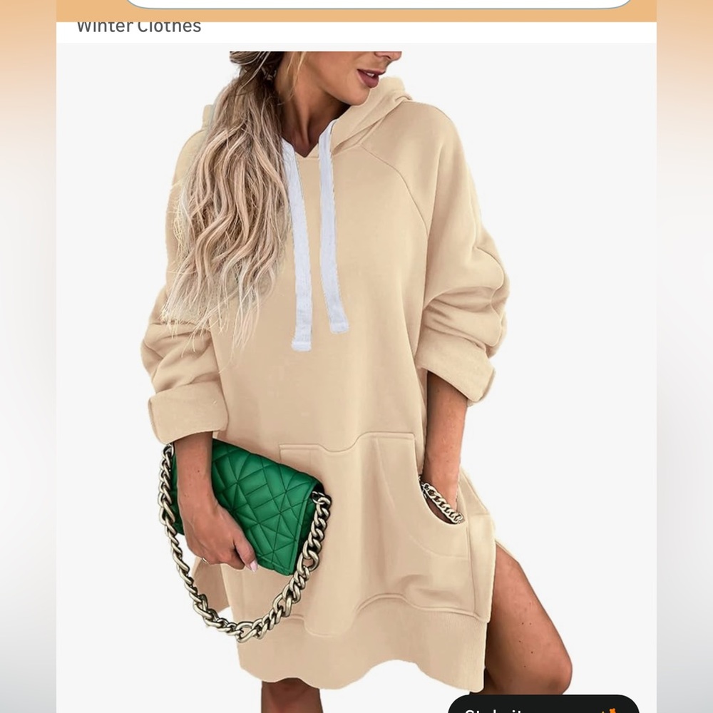 NWT cream Hoodie Sweatshirt